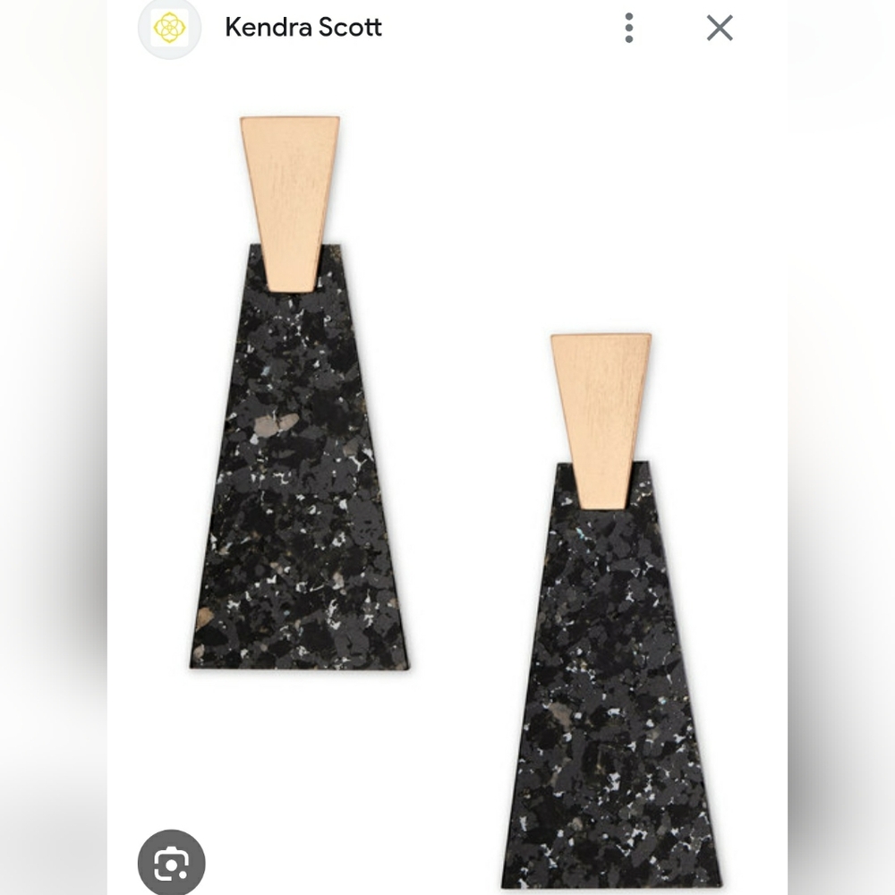 Kendra Scott Black and Rose Gold Collins Statement Earrings